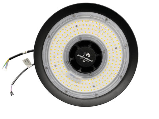 Detailaufnahme der LED-Anordnung im LED Hallenstrahler AML GX, optimiert für gleichmäßige Lichtverteilung.